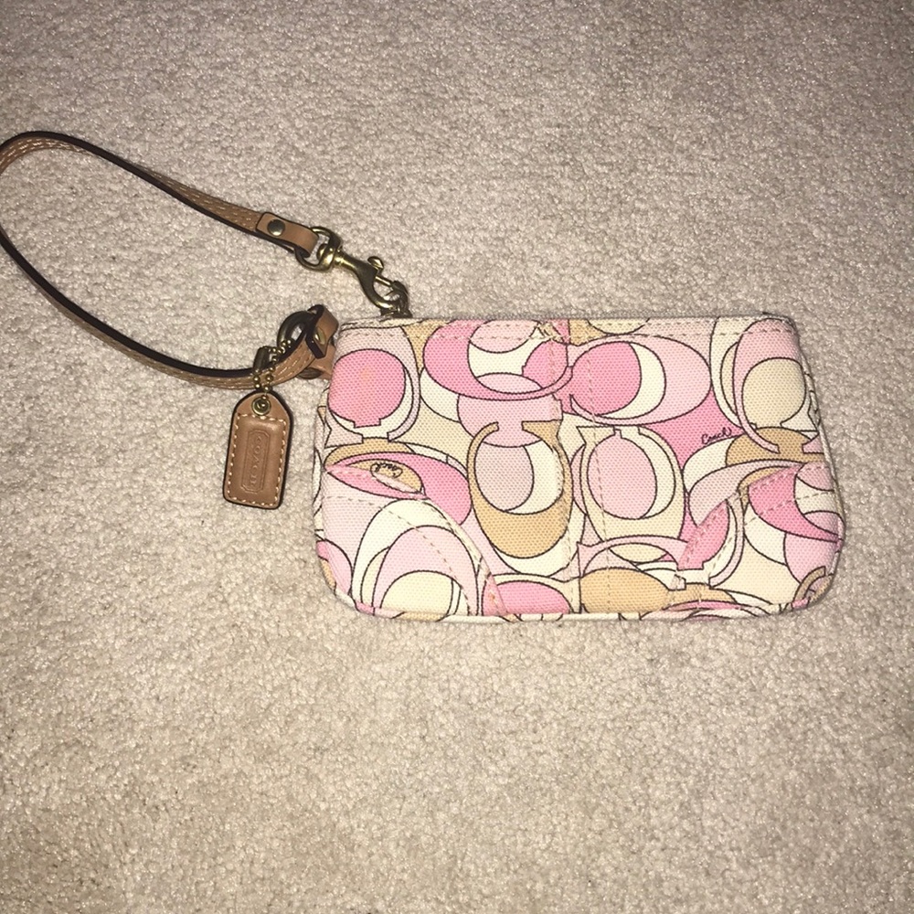 Authentic pink coach wristlet